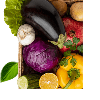 corbeille de légumes d'un marché